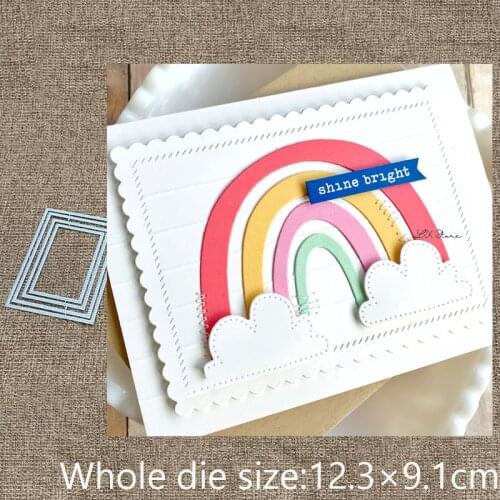 XLDesign Craft Metal Cutting Dies stencil mold DIAGONAL STITCH RECTANGLE scrapbook Album Paper Card Craft Embossing die cuts