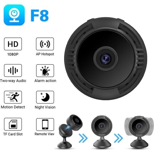 Mini Wifi IP Camera HD 1080P Wireless Indoor Camera Nightvision Two Way Audio Motion Detection Baby Monitor F8 Camera