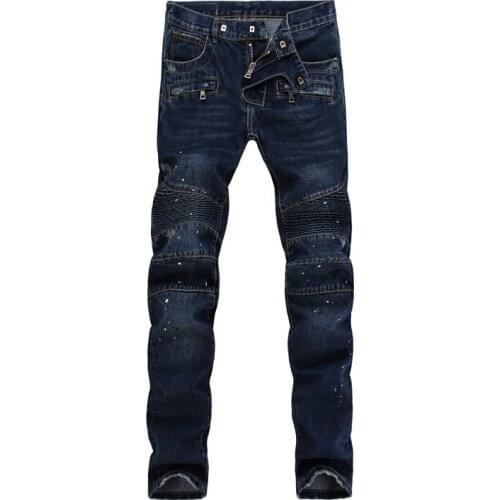 Mens Casual Slim blue jeans pants Punk rock male singer performance nightclub singer ds dance trousers costume plus size 28~38