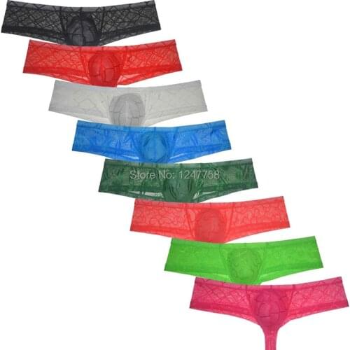 Mens See-through Cheeky Underwear Super Soft Cheeky Gay Underwear Bikini Mini Boxers Bikini Boxers Brazilain Cut Shorts