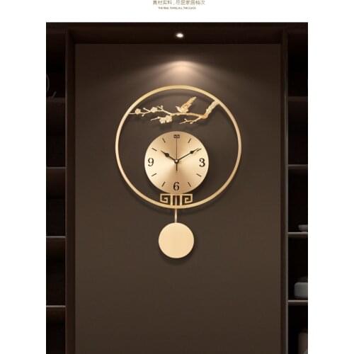 Classic Creative Wall Clocks Chinese Style Pendulum Hanging Golden Color Wall Clocks Design Duvar Saati Home Accessories DG50WC