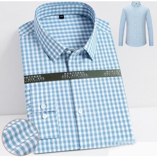 Non-iron Casual Pure Color Longsleeve Shirt for Men Slim Fit Shirt Men Simple Business Casual Wear Mens Fashion Clothing Trends