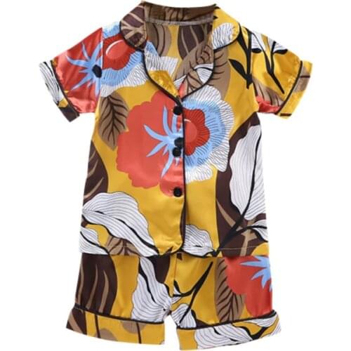 New Childrens Pajamas Summer Short-sleeved Thin Section Cotton Home Service Boys And Girls Pajamas