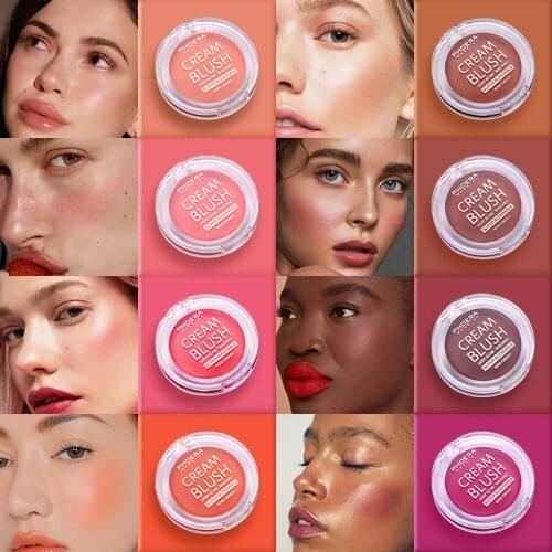 PHOERA 8 Colors Natural Lasting Blush Cream Not Fragile Waterproof Matte Blusher Brighten Face Contour Blush Paste Makeup TSLM1