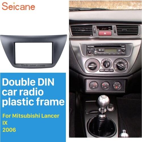 Seicane 2Din Car Radio Fascia Frame DVD Audio Trim Installation Kit for 2006 Mitsubishi Lancer IX Plate Radio Installation Frame