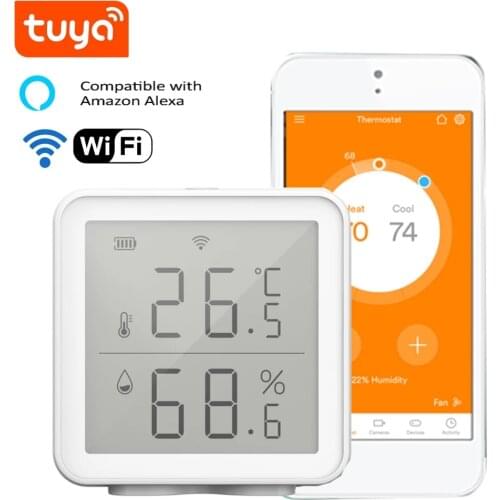 WiFi Smart Temperature Humidity Sensor Compatible with Alexa Google Assistant 230ft Super Long Range Wireless Digital Hygrometer