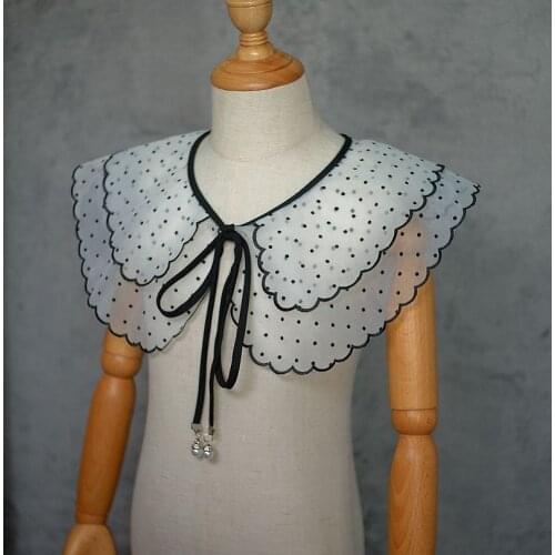All-match organza shawl false collar childrens summer embroidery lace collar exaggerated shirt collar college style accessories