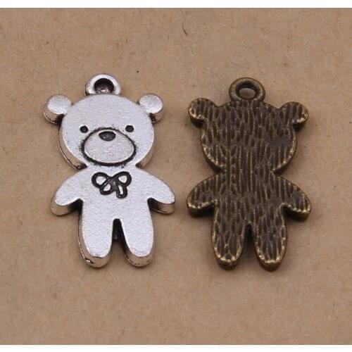 Hot 80pcs Vintage Bear Charm Jewelry Making For Chain/bags/apparel/key Chain/Shoes Decorations Fashion DIY Jewelry Accessories