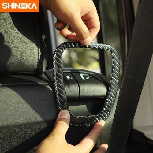 Interior Mouldings For Jeep Wrangler JL Carbon Fiber Car Door and Rear Seat Switch Decoration Sticker For Jeep Wrangler JL 2018