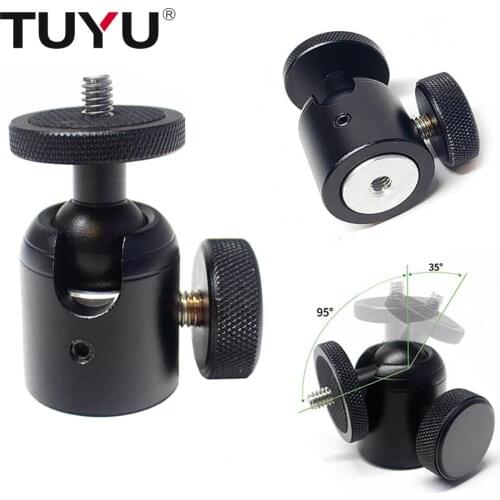 360 Degree Rotate 1/4" Swivel Mini Ball Head Screw Tripod Mount for Canon Nikon Sony DSLR Camcorder LED Light Bracket Gopro