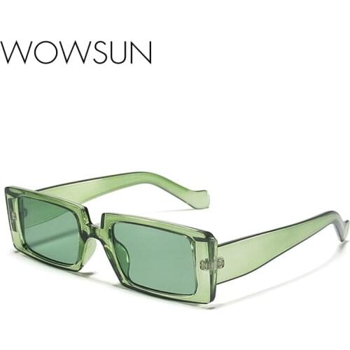 WOWSUN Small Rectangle Sunglasses Women Vintage Brand Designer Square Sun Glasses Decoration Shades Female Protection Recommend