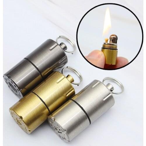 YOOAP-Mini- Pendant Kerosene Lighter Originality Pocket Metal Fuel Ma'am lighter keychain flip simple