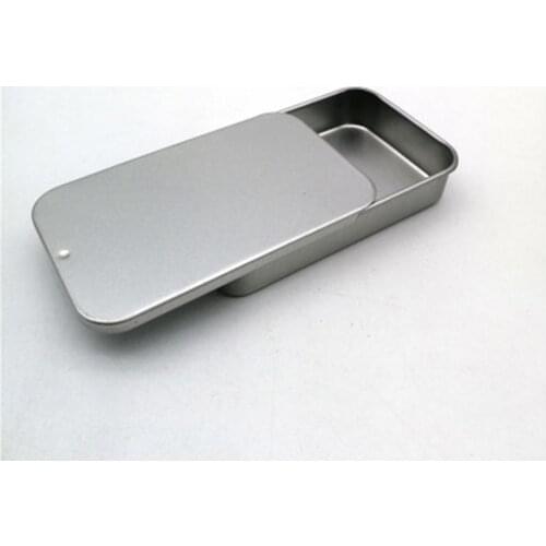 A Variety of Styles Tin Small Empty Metal Tin Silver Black Slide Cover Flip Storage Box Case Organizer for Money Coin Candy Key