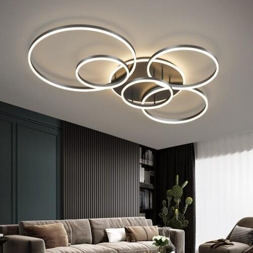 Gold Black Modern LED Ceiling Chandelier Lighting Living Room Dimmable Indoor Lamps Parlor Foyer Lustres Lampadario Luminaire