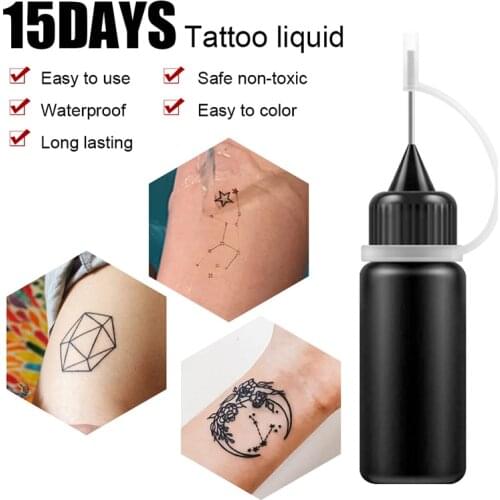 1PC Water Proof Temporary Tattoo Semi-Permanent Tattoo Paste For Body Paint 10ml Tattoo Juice Natural Long-lasting Tattoo Liquid