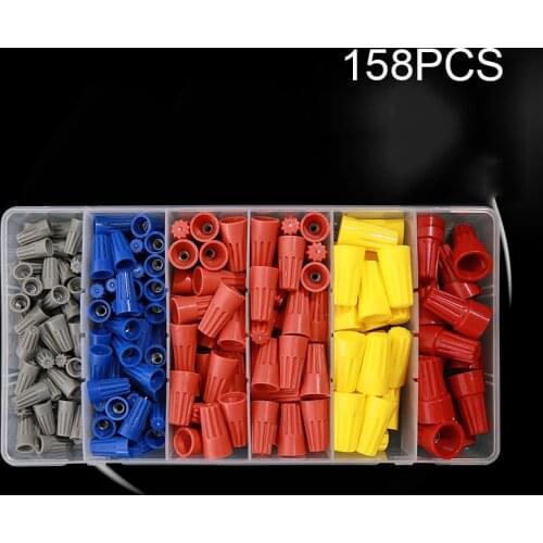 158PCS Screw Connector Caps Electrical Wire Connection Spring Insert Assortment Kit P1 P2 P3 P4 P6 Cable Twist Crimp Terminals