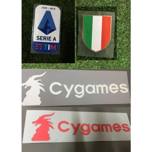 2019-2020 Serie A Patch Silicone Serie A Scudetto patch And White Red Cygame Sponsor Badge