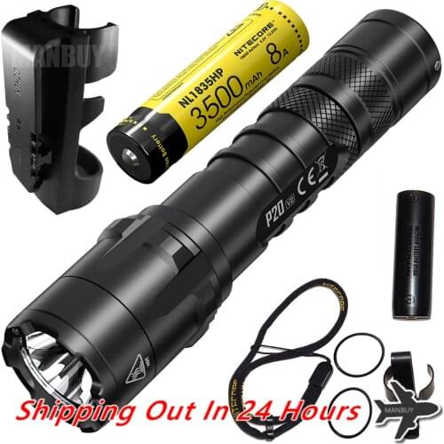 2020 Nitecore P20v2 +18650 Battery + NTH20 Holster 1100 Lumen Tactical LED Flashlight Strobe Ready Outdoor Waterproof EDC Torch