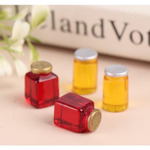 3pcs Creative 1/12 Dollhouse Simulation Jam Bottle Honey Pot Mini Home Kitchen Food Accessories For Doll House Decor Kids Toy