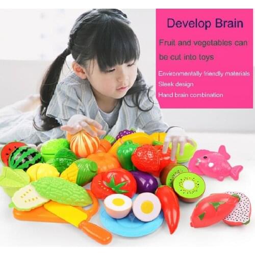 37 Pieces / set children pretend to play with toys fruit and vegetable cutting magnetic Mini toys childrens kitchen food toys
