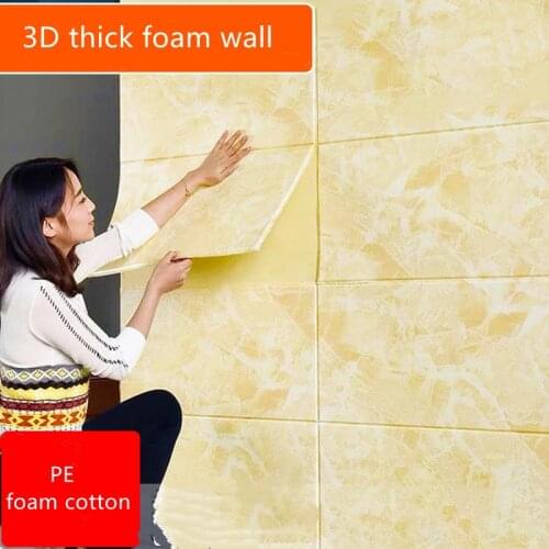 10Pcs 3D Wallpaper Imitation Marble Living Room Bedroom Wall Decoration Diy Self-Adhesive Pe Foam Background Wallpaper Sticker
