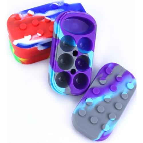 5Pcs Non-stick Silicone Jar Container Smoking Herb Jars Dab Accessories Wax Oil Butane Storage Box Kitchen Case Shisha Cigarette