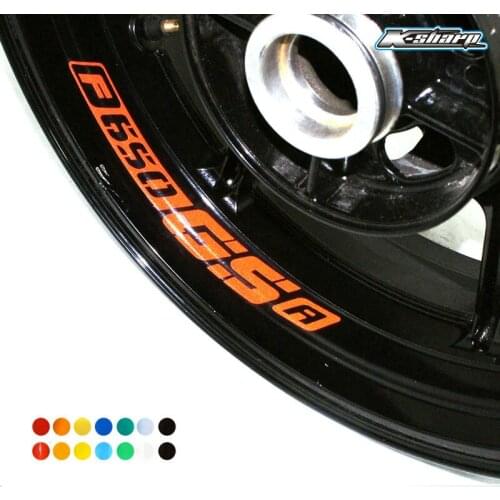 8 X Custom Inner Rim Declas Wheel Reflective Stickers STRIPES For F650GS A F650GSA f650 gs