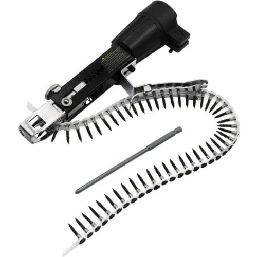 Automatic Chain Nail Gun Adapter Screw Gun for Electric Drill Woodworking Tool Cordless Power Drill Attachment