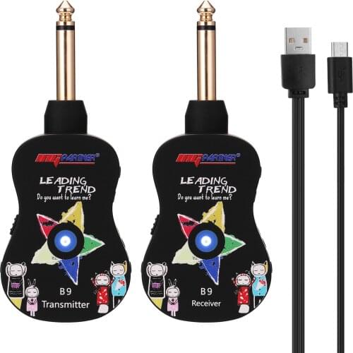B9 Wireless Guitar System Rechargeable 4 Channels Guitar Transmitter Receiver for Electric Guitar Bass Pick Up Guitar Accessorie