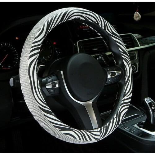 15‘’ Car PU Diamond Steering Wheel Cover Bling Accessories Interior Decoration for Benz Mercedes C Class Honda Bmw F30 F10 etc