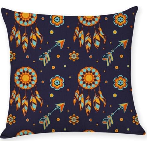 Dreamcatcher Cotton Linen Throw Pillow Case Cover New Home Office Decorative