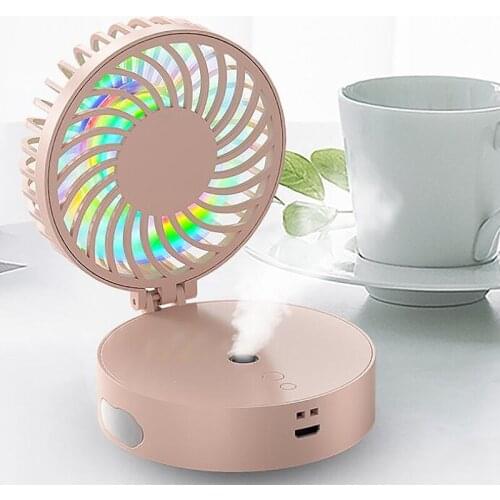 ELOOLE USB Mini Spray Handheld Fan Creative And Convenient Desktop Electric USB Rechargeable Fan 100ml Cooling Air Humidifier