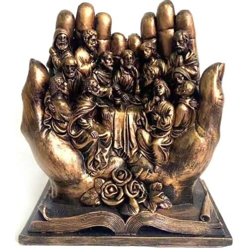 The Last Supper Figures in the Palms of Christian Religious Resin Handicraft Ornaments Jesus Religious Home Room Decoration