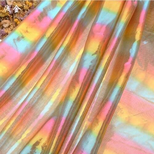 100*150CM Bronzed Rainbow Fabric Backdrops DIY For Theme Mermaid Unicorn Wedding Tablecover Decor Party