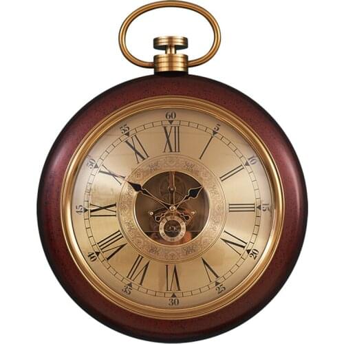 Silent Retro Wall Clock Metal American Style Glass Luxury Creative Wall Clock Living Room Zegar Scienny Home Decoration DG50WC