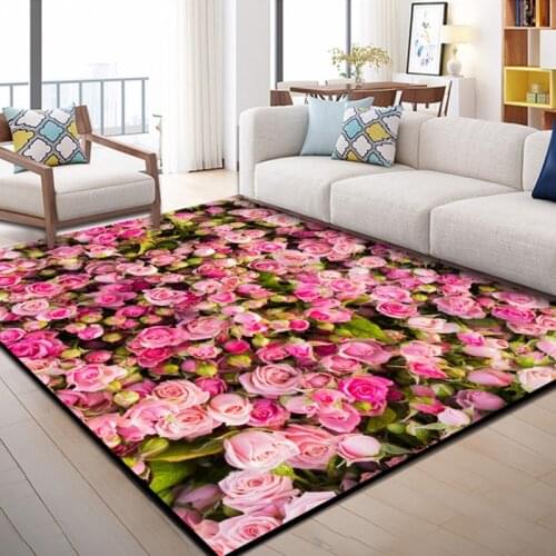 Creative 3D Garden Flower Carpets for Living Room Bedroom Area Rug Modern Flowers Print Hallway Carpet Child Play Tent Floor Mat