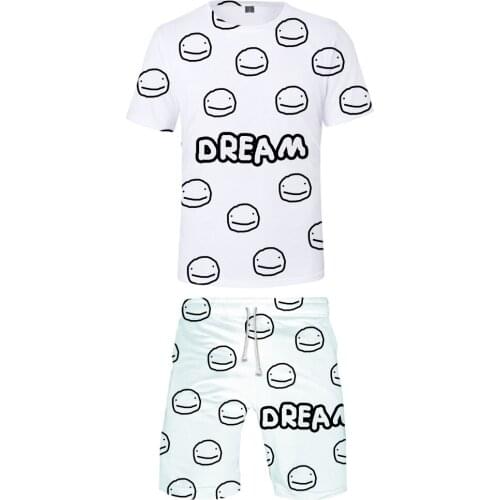 Summer 3D Dreamwastaken Kids Two-piece Sets Casual Boys Girls Full Print T shirt+shorts Popular Mens/Boys White Hip Hop Suits