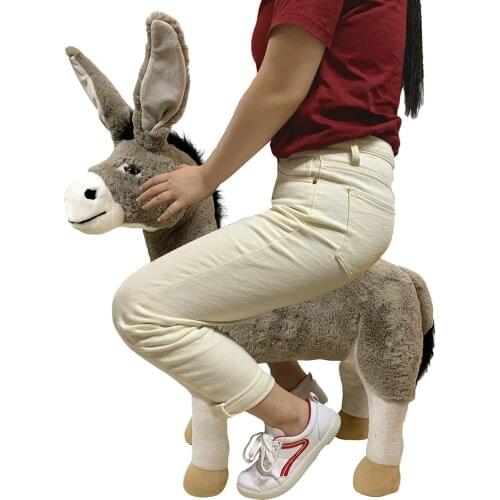 2020 hot sell lifelike donkey seat stuffed animal toy realistic donkey plush toy seat