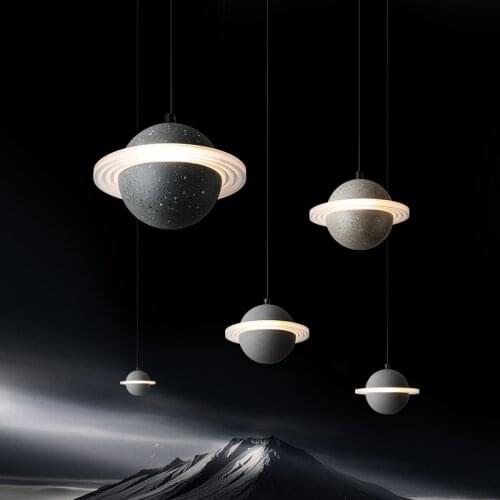 Planet Small Chandelier Creative Personality Restaurant Bar Table Cement Nordic Simple Web Celebrity Bedside Lamp