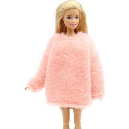 Mini Sweatshirt For 30cm Doll Accessories Fleece Winter Warm Hoodie for Doll Mini Sweatshirts