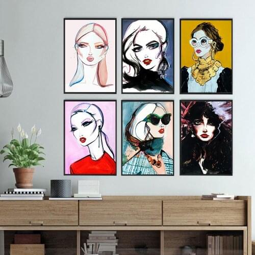 Fashion Poster Canvas Nordic Features Female Avatar Wear Modern Painting Art Print Wall Picture For Living Bedrooms Home Decor