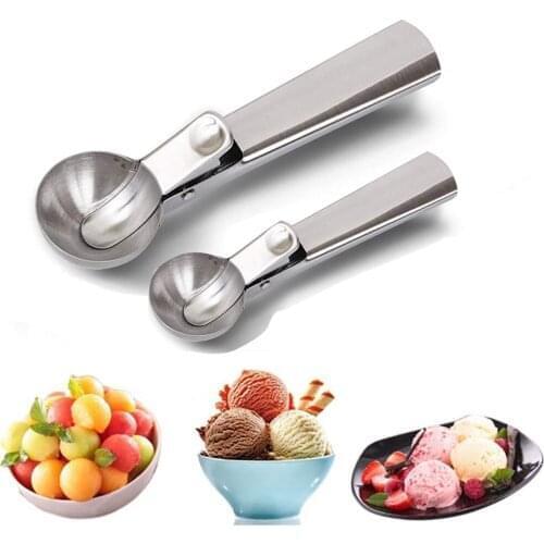 Ice-Cream Scoop Ice Cream Stainless Steel Ice Ball Maker Frozen Yogurt Cookie Dough Meat Balls Ice Cream Watermelon Spoon