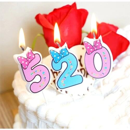 2018 New Birthday Number Candles Cartoon Mouse Happy Birthday Candle Cake Cupcake Topper Party Decoration Supply