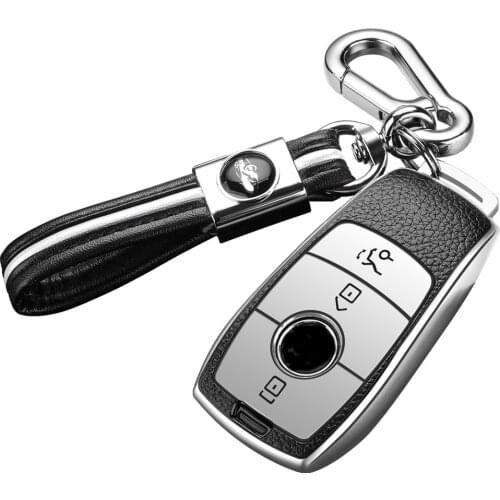 TPU+Leather grain Car Key Case Cover For Mercedes Benz 2017 2018 E Serials E300 E200 E220 Maybach S320L S450 S350 Accessories