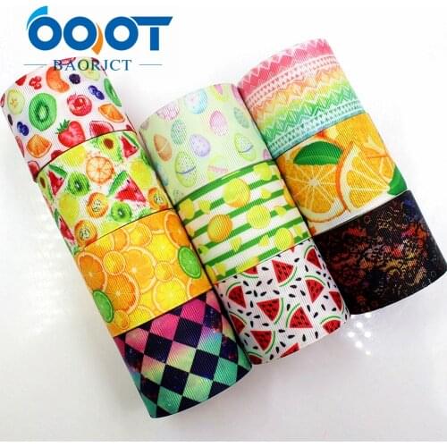 OOOT BAORJCT 181117 38mm 10yards fruits Ribbons Thermal transfer Printed grosgrain Wedding Accessories DIY handmade material