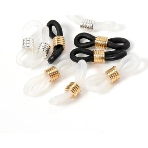 50pcs/lot Stainless Steel Spectacle Frame Rubber Connector Retainer for Sunglasses Eyeglasses Holder Chain Necklace Accessories