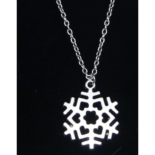 New Fashion Necklace 29x23mm snow snowflake Pendants Short Long Women Men Colar Gift Jewelry Choker