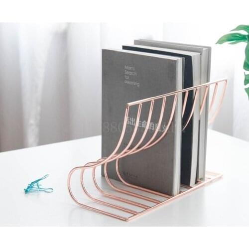 10 Grid File Storage Shelf Book Stand Bookend Nordic Wrought Iron Organizer Holder for Home Office