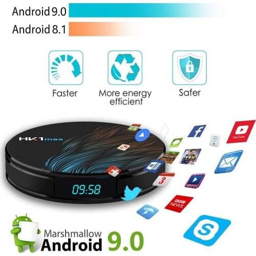 Android 9.0 HK1MAX Mini Smart Tv Box 2.4G/5G Wifi Quad Core Bt 4.0 Set Top Box media Player Voice Control Pk X96 HK1 Max 2Gb 4Gb