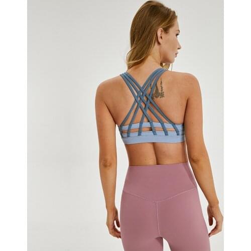 Sports Bras for Women Comfortable Yoga Bra with Removable Pads Running Crossback Yoga Tops Activewear Workout Clothes